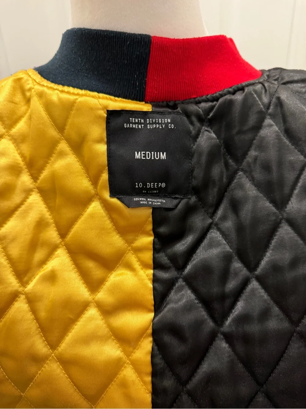 10.DEEP Nowhere Doomers Split Varsity Jacket Wool Snap Men’s Medium M